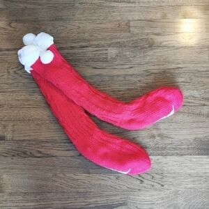 PINK Victoria's Secret Red Socks White Fur Trim New